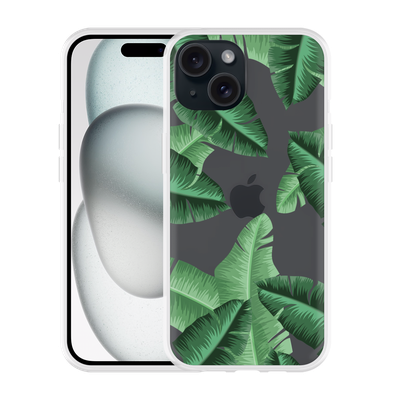 Cazy Hoesje geschikt voor iPhone 15 Palm Leaves