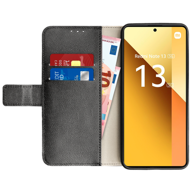 Cazy Wallet Classic Hoesje geschikt voor Xiaomi Redmi Note 13 5G - Zwart