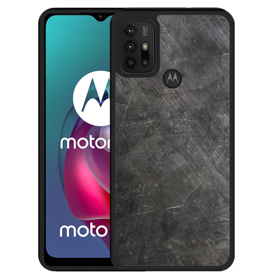Cazy Hardcase hoesje geschikt voor Motorola Moto G10 - Metaal Structuur