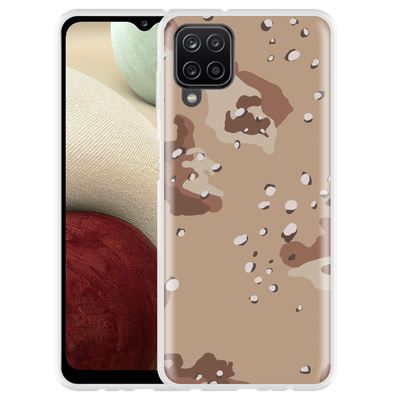 Cazy Hoesje geschikt voor Samsung Galaxy A12 - Camouflage Desert