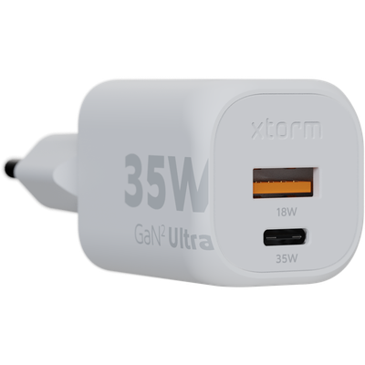 Xtorm 35W Fuel Series 5 Powerbank 20.000mAh - Zwart + Xtorm 35W GaN2-Ultra Lader + Essential USB-C naar Lightning Kabel