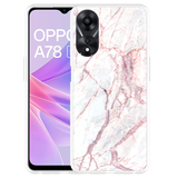 Hoesje geschikt voor Oppo A78 5G White Pink Marble