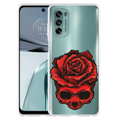 Cazy Hoesje geschikt voor Motorola Moto G62 5G - Red Skull