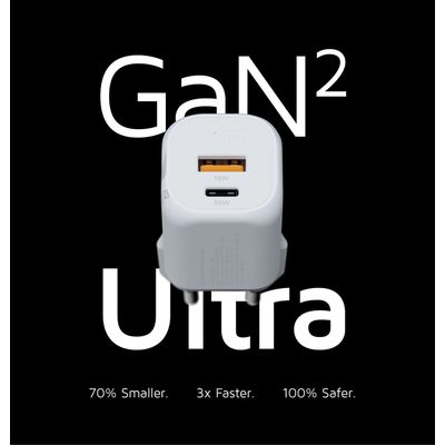 Xtorm GaN2 Ultra Oplader 35W - GaN-technologie - USB-C en USB-A - Power Delivery - GRS gerecycled plastic