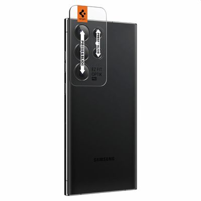 Samsung Galaxy S23 Ultra - Spigen OPTIK.TR EZ.FIT Cameralens Glass - 2 pack
