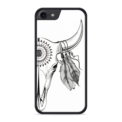 Cazy Hardcase hoesje geschikt voor iPhone 8 - Boho Buffalo Skull