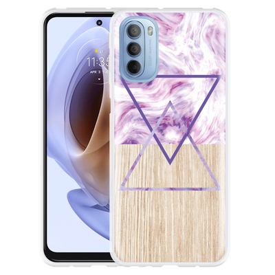 Cazy Hoesje geschikt voor Motorola Moto G41 - Color Paint Wood Art