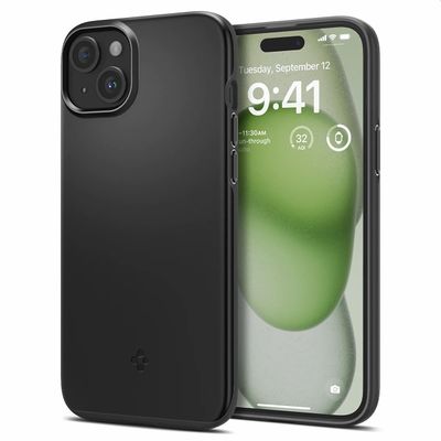 Spigen Hoesje geschikt voor iPhone 15 Plus - Thin Fit - Zwart