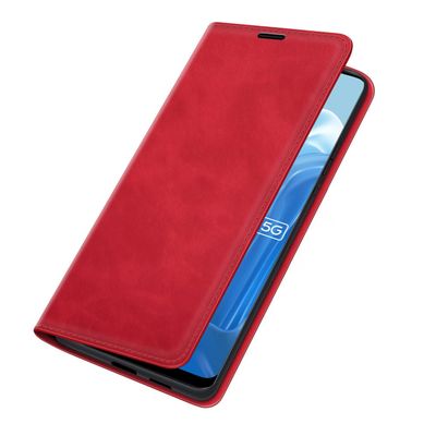 Cazy Wallet Magnetic Hoesje geschikt voor Oppo Reno8 Lite - Rood