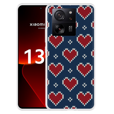 Cazy Hoesje geschikt voor Xiaomi 13T/13T Pro Gebreide Hartjes