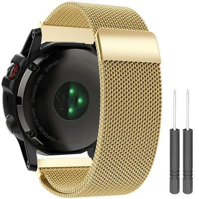 Just in Case Garmin Fenix 6X / 6X Pro Milanees Watchband (Gold)