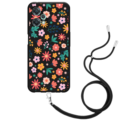 Cazy Hoesje met Koord Zwart geschikt voor OnePlus Nord CE 2 Lite - Always have flowers