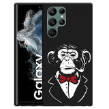 Hoesje Zwart geschikt voor Samsung Galaxy S22 Ultra - Smoking Chimp