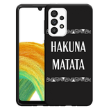 Hoesje Zwart geschikt voor Samsung Galaxy A33 - Hakuna Matata white
