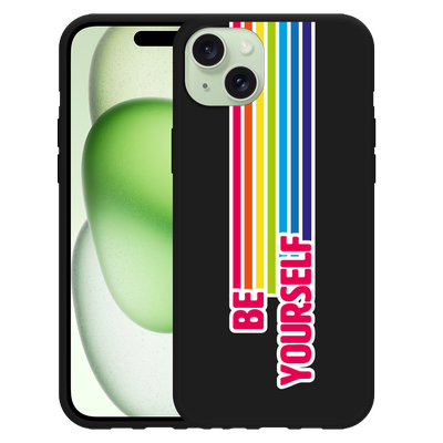 Cazy Hoesje Zwart geschikt voor iPhone 15 Plus Be Yourself