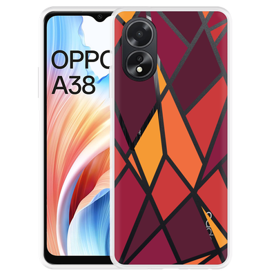 Cazy Hoesje geschikt voor Oppo A38 Colorful Triangles