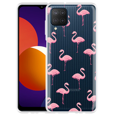 Cazy Hoesje geschikt voor Samsung Galaxy M12 - Flamingo