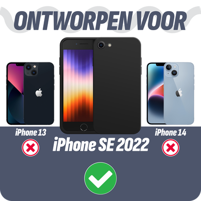 Cazy Soft Color TPU Hoesje geschikt voor iPhone 7/8/SE 2020/2022 - Zwart
