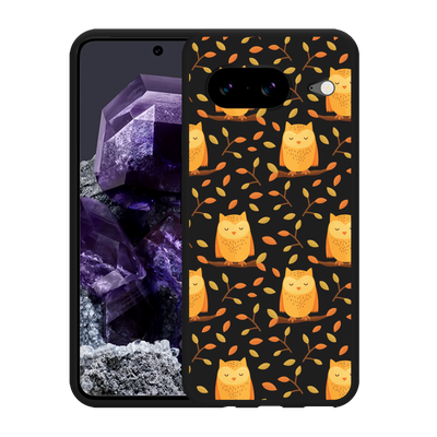 Cazy Hoesje Zwart geschikt voor Google Pixel 8 Cute Owls