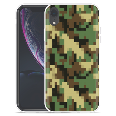 Cazy Hoesje geschikt voor iPhone Xr - Pixel Camouflage
