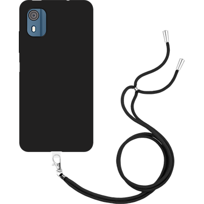 Just in Case Nokia C02 - Soft TPU Case with Necklace Strap - Black