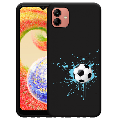 Cazy Hoesje Zwart geschikt voor Samsung Galaxy A04 - Soccer Ball