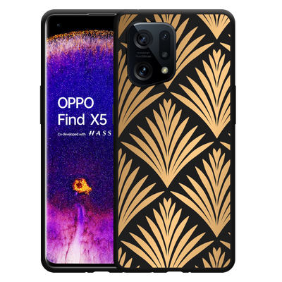 Cazy Hoesje Zwart geschikt voor Oppo Find X5 - Art Deco Gold