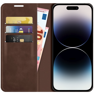 Cazy Wallet Magnetic Hoesje geschikt voor iPhone 14 Pro Max - Bruin