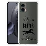 Hoesje geschikt voor Motorola Edge 30 Neo - Life is Better with Horses