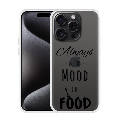 Cazy Hoesje geschikt voor iPhone 15 Pro Mood for Food Black