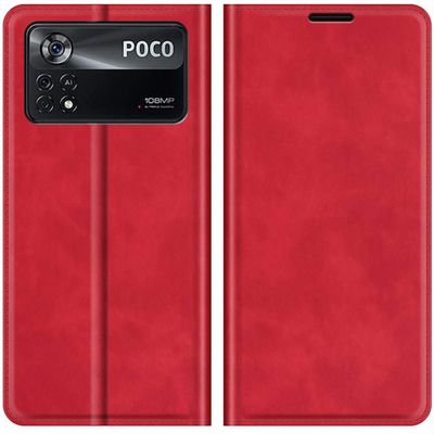 Cazy Wallet Magnetic Hoesje geschikt voor Poco X4 Pro - Rood