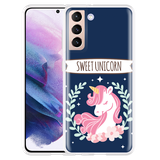 Hoesje geschikt voor Samsung Galaxy S21 - Sweet Unicorn