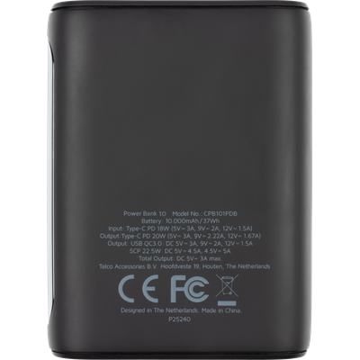 Just in Case USB-C PD Powerbank 22.5W - 10000mAh - Black