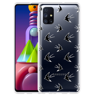 Cazy Hoesje geschikt voor Samsung Galaxy M51 - Zwaluwen