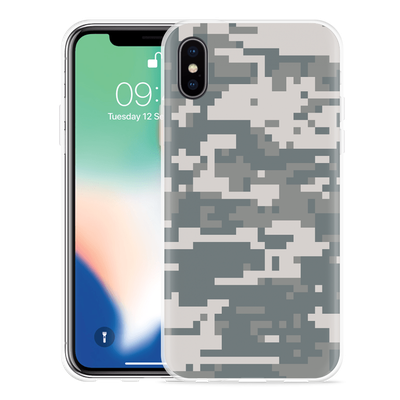 Cazy Hoesje geschikt voor iPhone Xs - Camouflage Digi