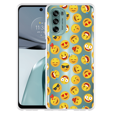 Cazy Hoesje geschikt voor Motorola Moto G62 5G - Emoji