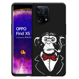 Hoesje Zwart geschikt voor Oppo Find X5 - Smoking Chimp