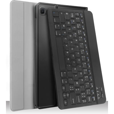 Cazy Hoes met Toetsenbord AZERTY - geschikt voor Samsung Galaxy Tab S6 Lite - Zwart
