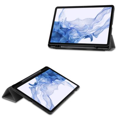 Cazy TriFold Hoes met Penhouder geschikt voor Samsung Galaxy Tab S8+ - Grijs