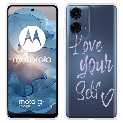 Cazy Hoesje geschikt voor Motorola Moto G04/G04s/G24/G24 Power Love Yourself