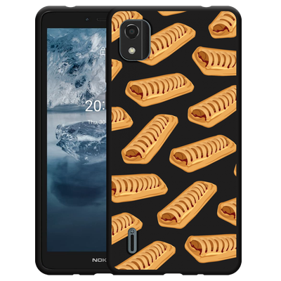 Cazy Hoesje Zwart geschikt voor Nokia C2 2nd Edition - Frikandelbroodjes