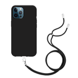 TPU Hoesje met Koord geschikt voor iPhone 12 Pro Max - Zwart