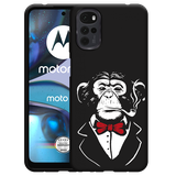 Hoesje Zwart geschikt voor Motorola Moto G22 - Smoking Chimp