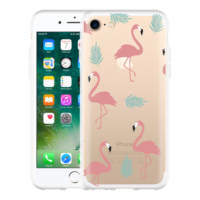 Cazy Hoesje geschikt voor iPhone 7 - Flamingo Pattern