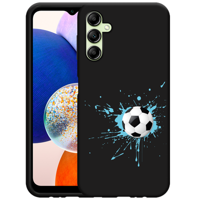 Cazy Hoesje Zwart geschikt voor Samsung Galaxy A14 4G/5G Soccer Ball