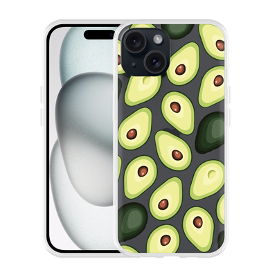 Cazy Hoesje geschikt voor iPhone 15 Avocado's