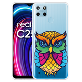 Hoesje geschikt voor Realme C25Y - Colorful Owl Artwork