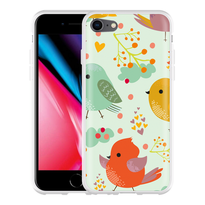 Cazy Hoesje geschikt voor iPhone 8 - Cute Birds