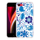 Hoesje geschikt voor iPhone SE 2020 - Blue Bird and Flower
