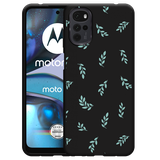 Hoesje Zwart geschikt voor Motorola Moto G22 - Kleine Blaadjes